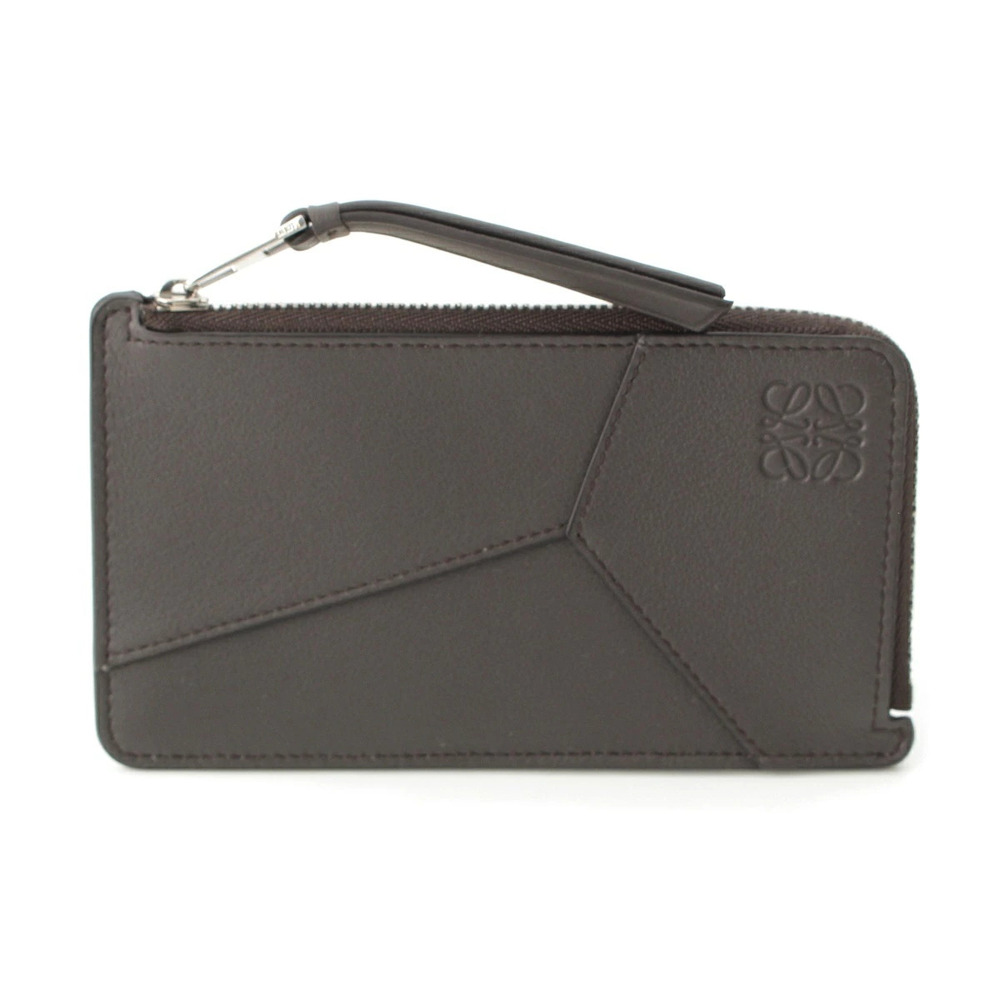 Loewe Leather Puzzle Coin Card Fragment Case Wallet Dark Gray